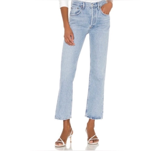 Agolde Denim - AGOLDE Ripley High Rise Straight Leg Ankle Jeans in Riptide Size 29
